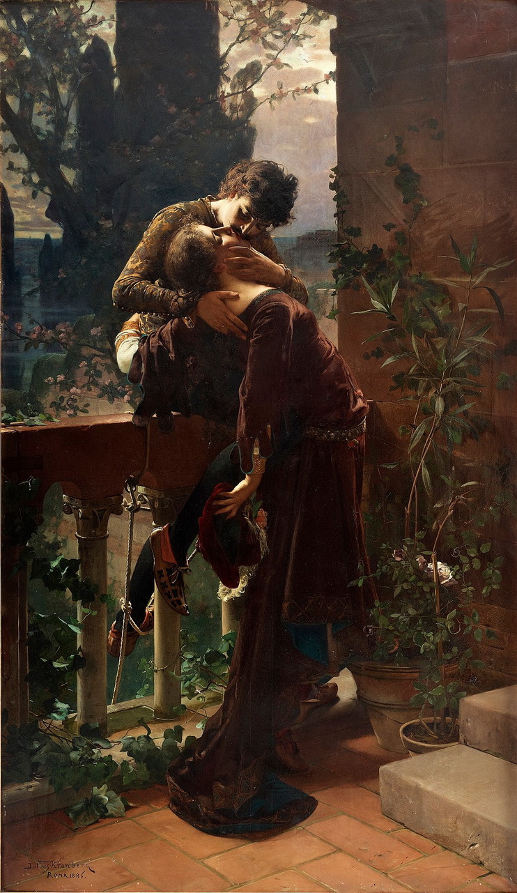 Julius Kronberg Romeo Juliette Balcony Oil Paintings